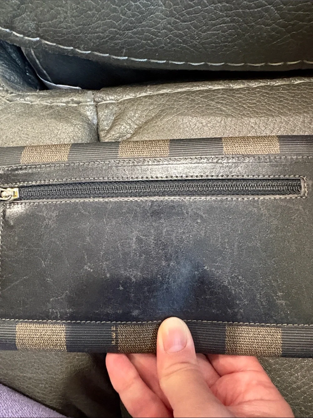 Fendi vintage striped leather wallet